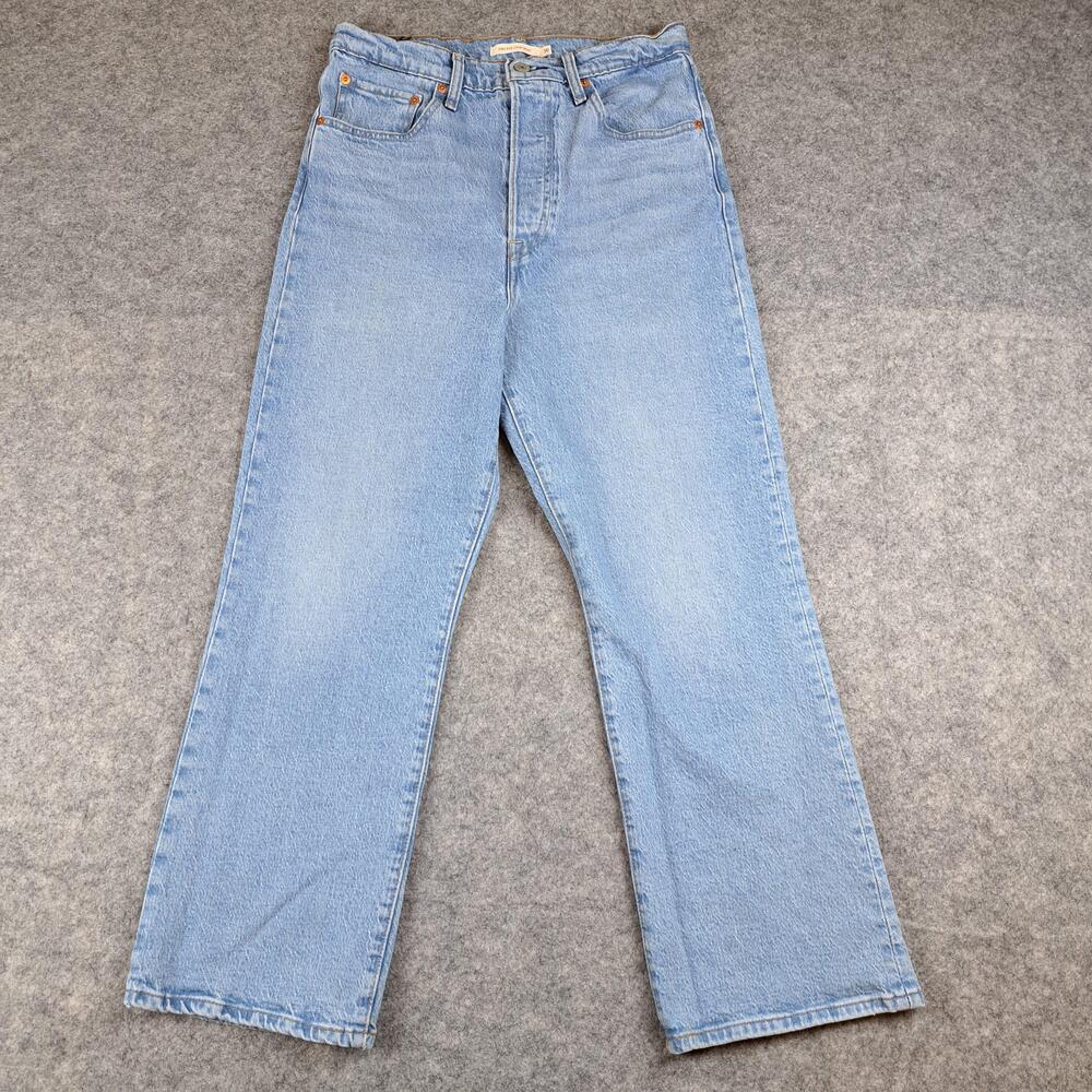 Levis Jeans Womens 30 Light Wash Blue High Rise Bootcut Ribcage Crop Boot Denim